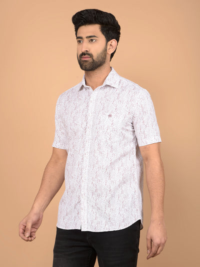 Pink Printed 100% Cotton Shirt-Men Shirts-Crimsoune Club