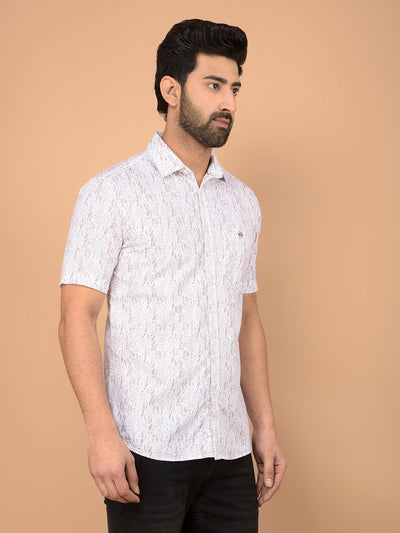 Pink Printed 100% Cotton Shirt-Men Shirts-Crimsoune Club