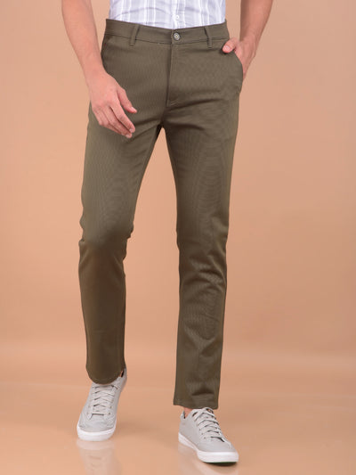 Olive Printed Trousers-Men Trousers-Crimsoune Club