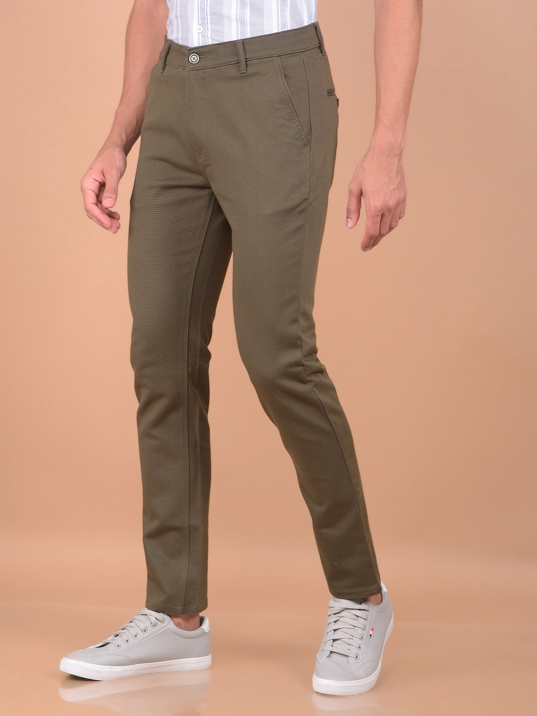 Olive Printed Trousers-Men Trousers-Crimsoune Club