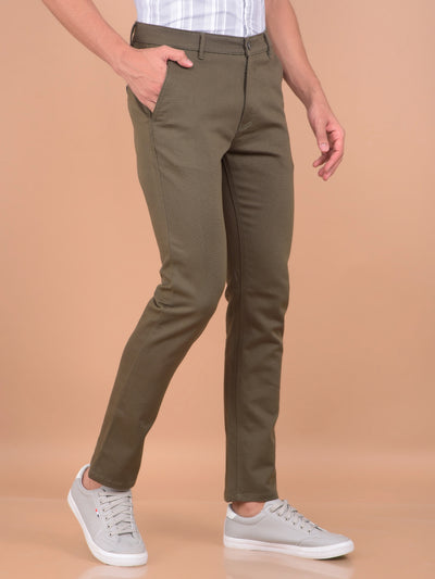 Olive Printed Trousers-Men Trousers-Crimsoune Club