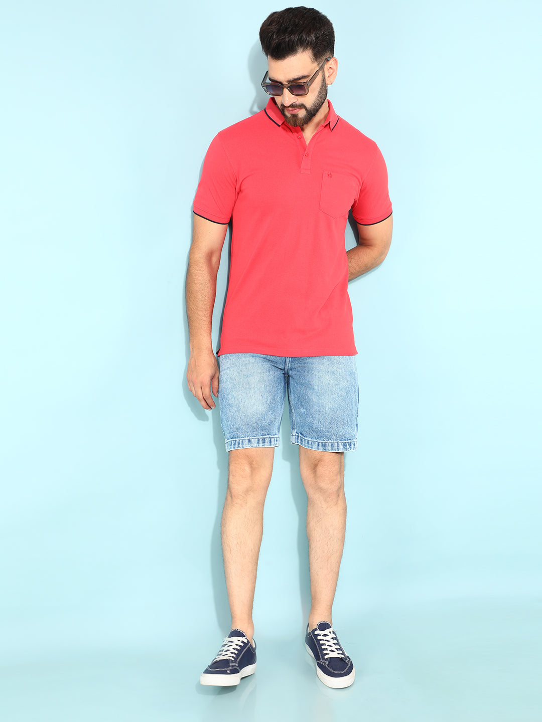 Peach Polo T-Shirt-Men T-Shirts-Crimsoune Club