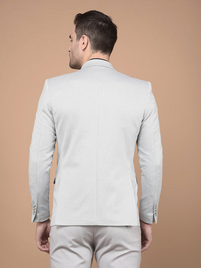 Grey Single Breasted Blazer-Men Blazers-Crimsoune Club