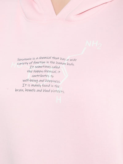 Pink Typographic Print Hooded Sweatshirt-Women Sweatshirts-Crimsoune Club