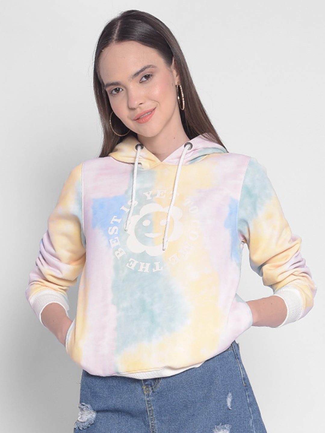 Multicolor Printed Sweatshirt With Hood Crimsoune Club