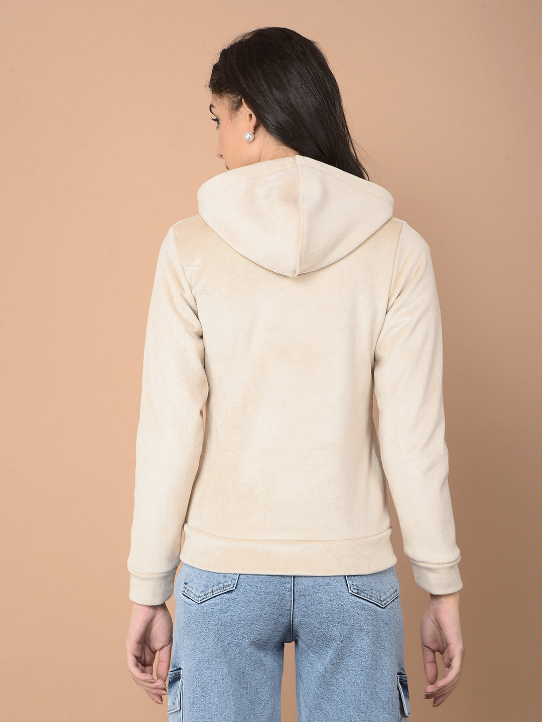 Beige Hooded Neck Sweatshirt