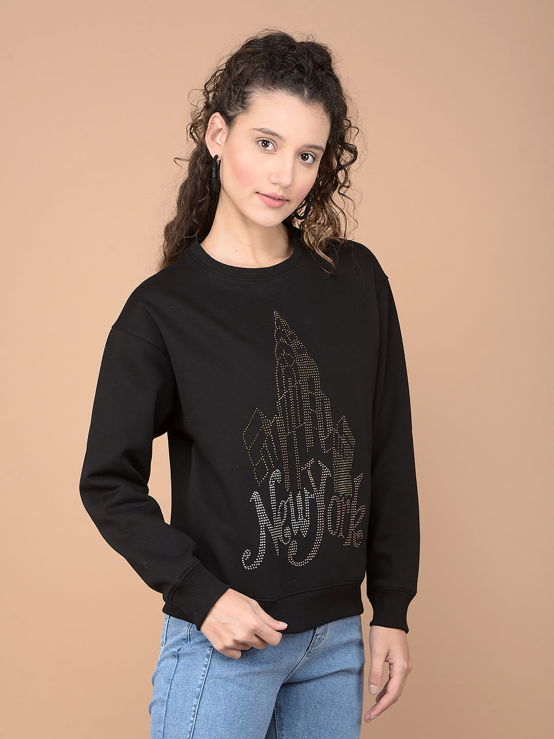 Black Embellished Sweatshirt