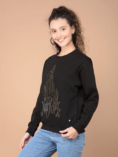 Black Embellished Sweatshirt