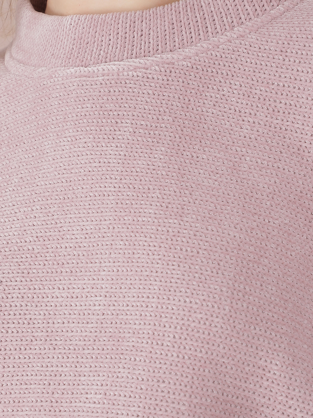 Pink Crop Length Sweatshirt-Women Sweatshirts-Crimsoune Club