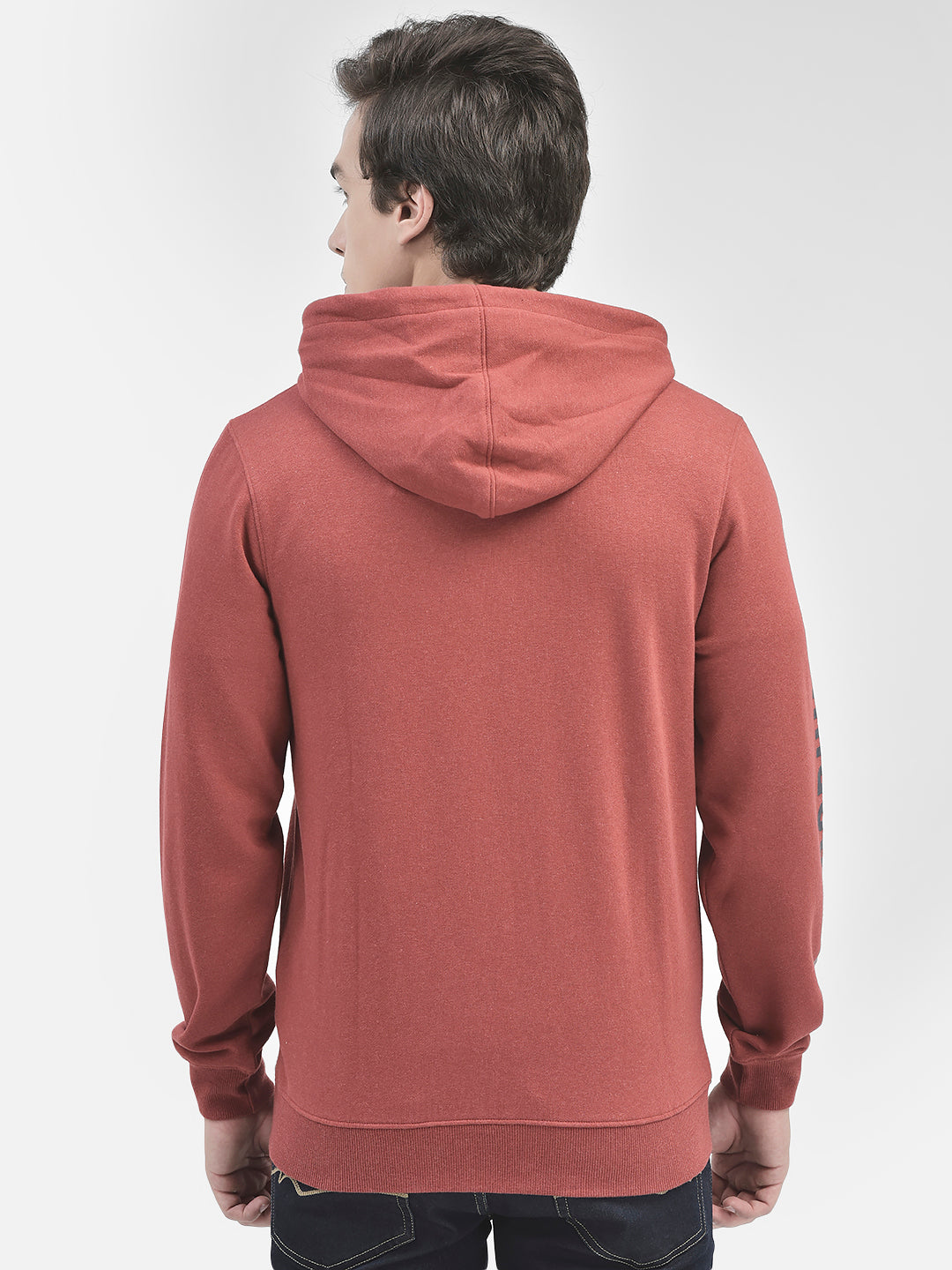 Rust Front Open Sweatshirt-Men Sweatshirts-Crimsoune Club