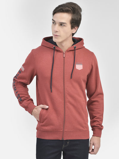 Rust Front Open Sweatshirt-Men Sweatshirts-Crimsoune Club