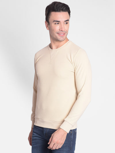 Beige Sweatshirt-Men Sweatshirts-Crimsoune Club