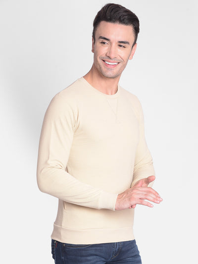 Beige Sweatshirt-Men Sweatshirts-Crimsoune Club