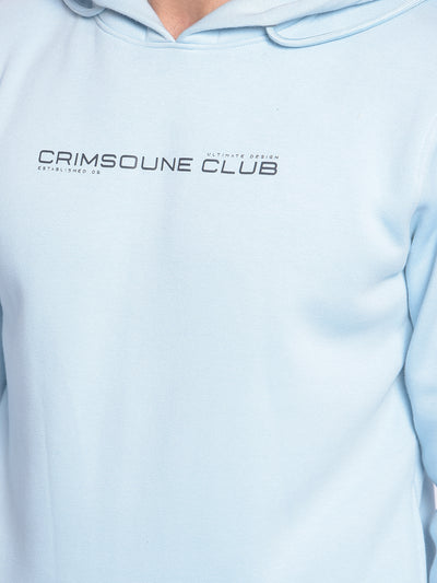 Blue Hooded Sweatshirt-Men Sweatshirts-Crimsoune Club