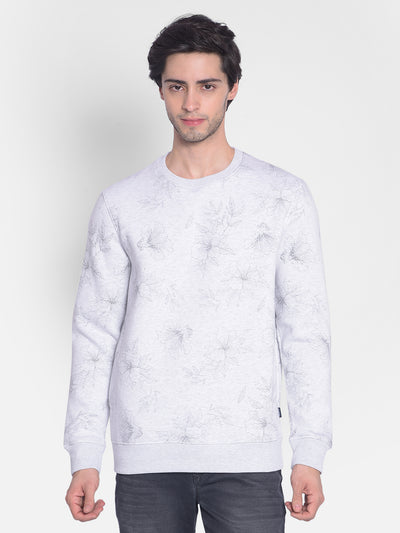 Grey Floral Sweatshirt-Men Sweatshirts-Crimsoune Club