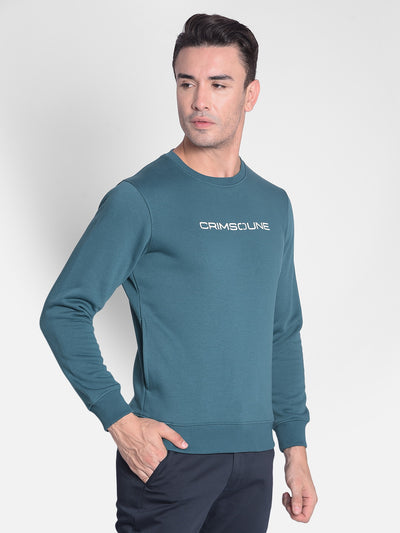 Green Printed Sweatshirt-Men Sweatshirts-Crimsoune Club