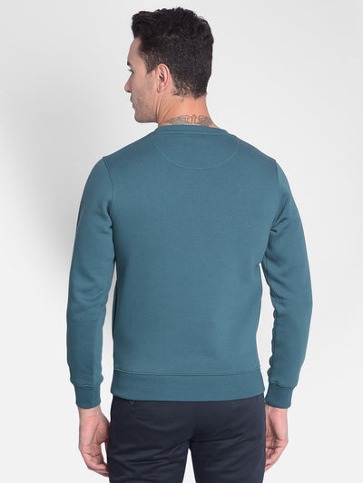 Green Printed Sweatshirt-Men Sweatshirts-Crimsoune Club