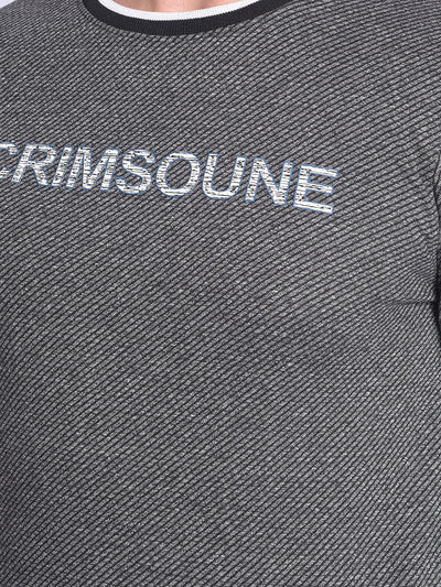 Grey Printed Sweatshirt-Men Sweatshirts-Crimsoune Club