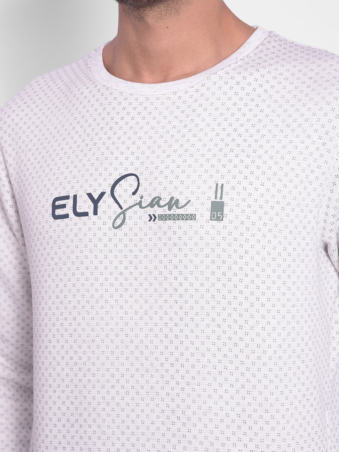 White Printed Sweatshirt-Mens Sweatshirts-Crimsoune Club