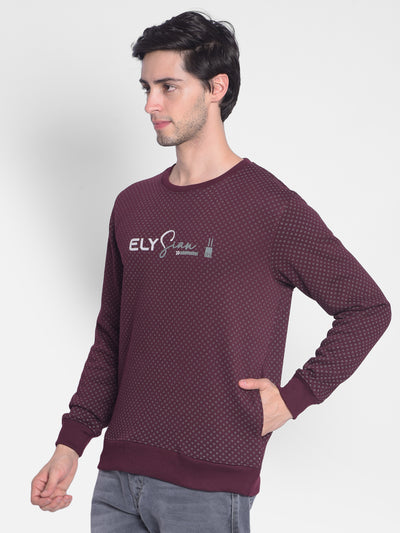 Wine Printed Sweatshirt-Men Sweatshirts-Crimsoune Club