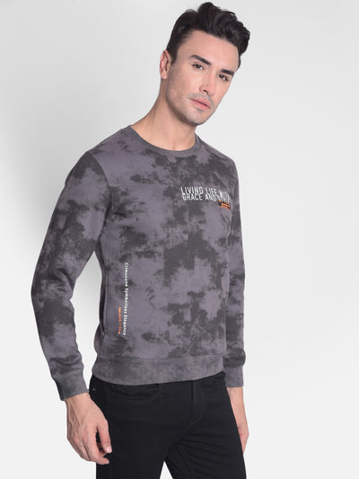 Grey Printed Sweatshirt-Men Sweatshirts-Crimsoune Club