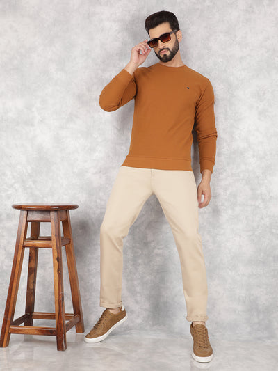 Khaki Sweatshirt-Men Sweatshirts-Crimsoune Club