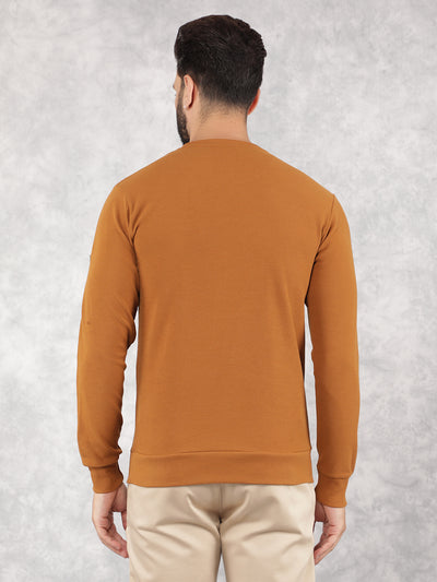 Khaki Sweatshirt-Men Sweatshirts-Crimsoune Club