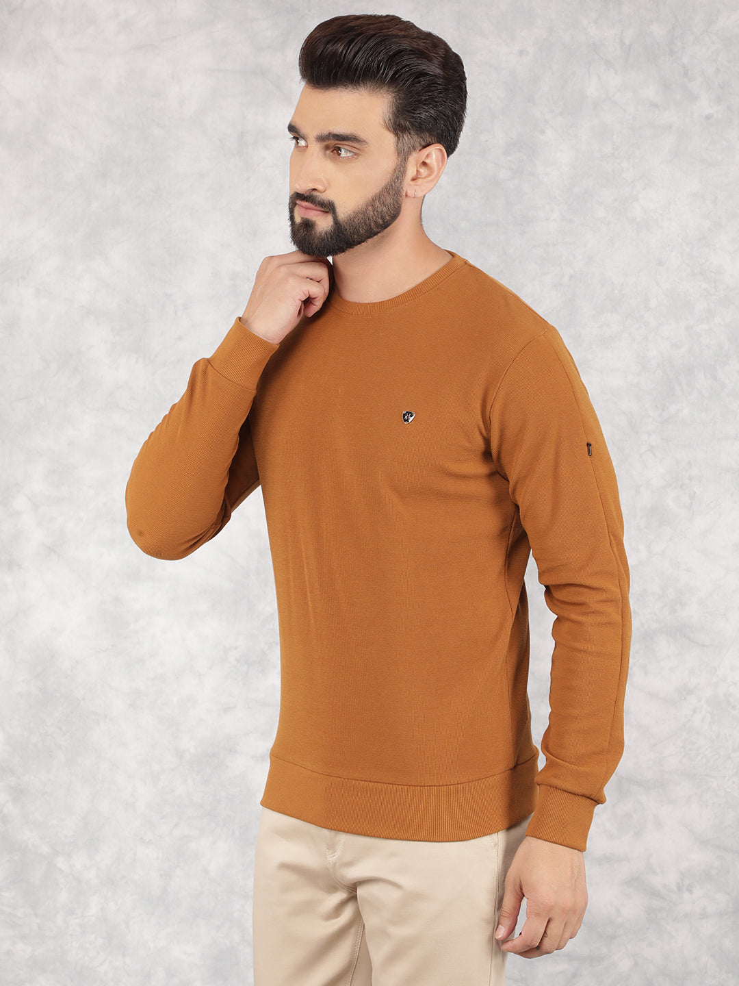 Khaki Sweatshirt-Men Sweatshirts-Crimsoune Club