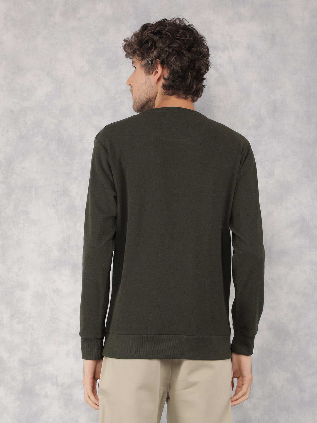 Olive Sweatshirt-Men Sweatshirts-Crimsoune Club