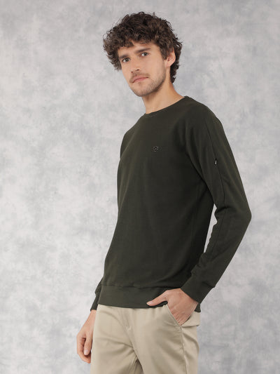 Olive Sweatshirt-Men Sweatshirts-Crimsoune Club