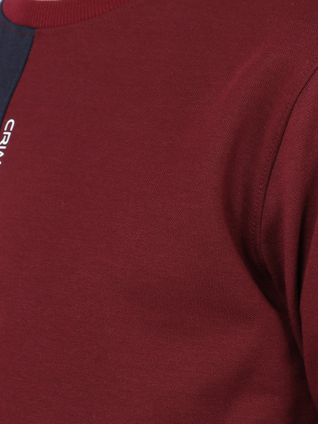 Wine Color Blocked Sweatshirt-Men Sweatshirts-Crimsoune Club