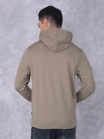 Olive Hooded Neck Sweatshirt-Men Sweatshirts-Crimsoune Club