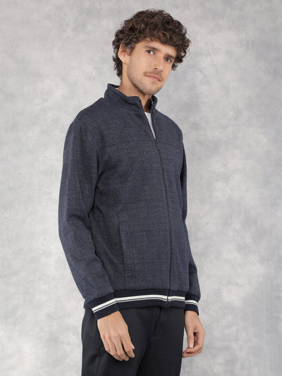 Navy Blue Printed Sweatshirt-Men Sweatshirts-Crimsoune Club