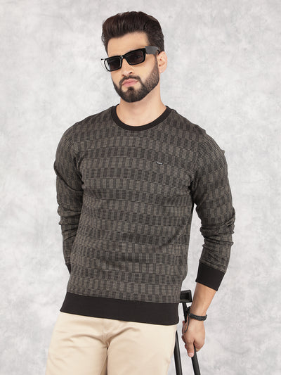 Olive Printed Sweatshirt-Men Sweatshirts-Crimsoune Club