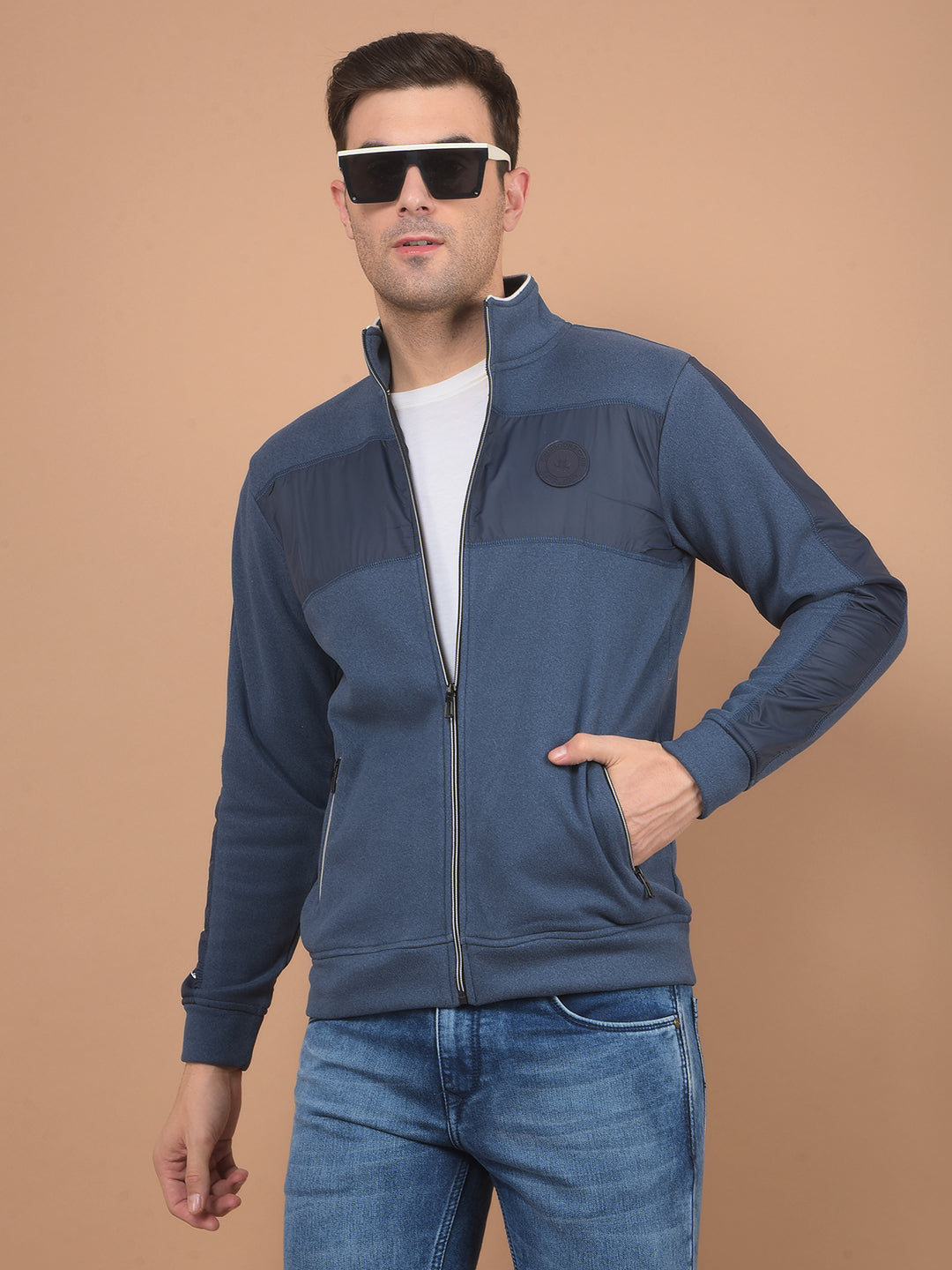 Blue Sweatshirt-Men Sweatshirts-Crimsoune Club