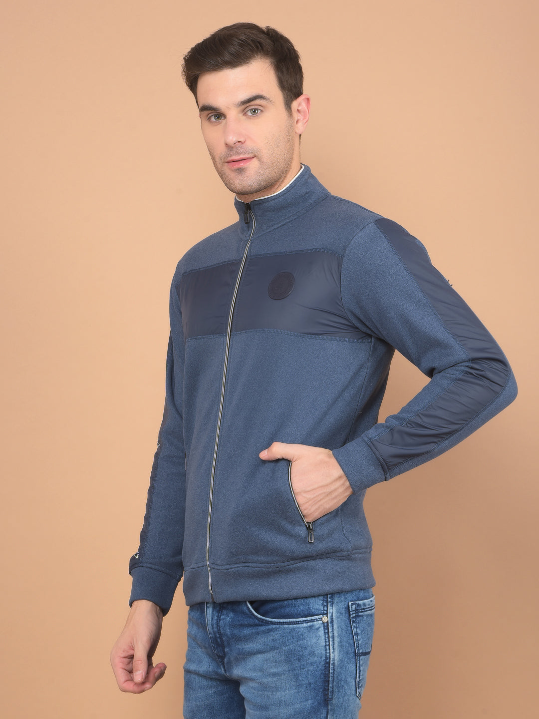 Blue Sweatshirt-Men Sweatshirts-Crimsoune Club