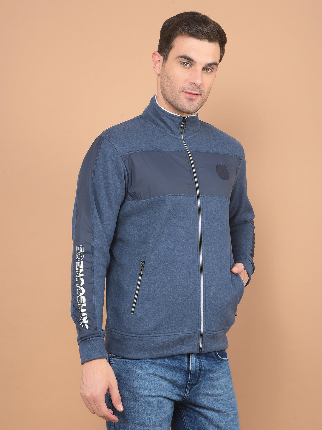 Blue Sweatshirt-Men Sweatshirts-Crimsoune Club