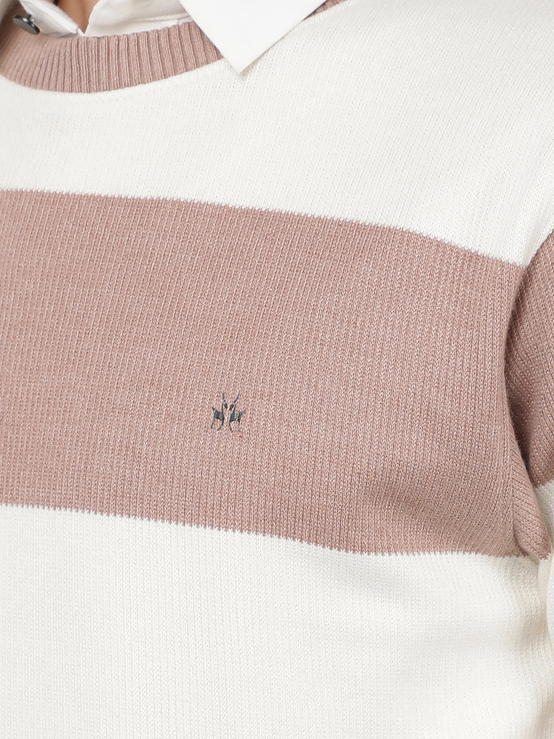 Pink Horizontal Stripes Sweatshirt-Men Sweatshirts-Crimsoune Club