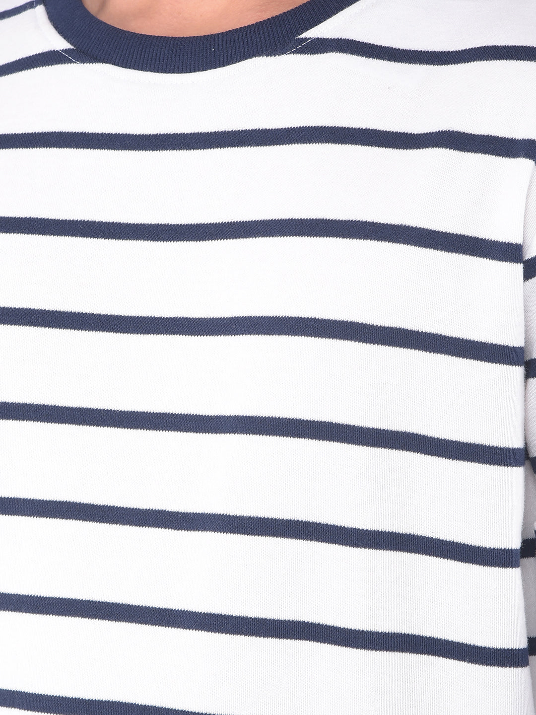 White Horizontal Stripes Sweatshirt-Men Sweatshirts-Crimsoune Club