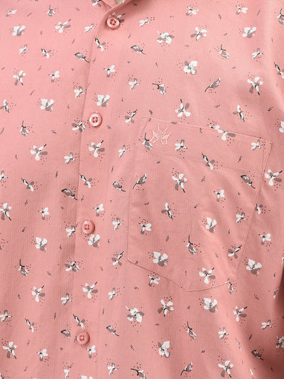 Pink Floral Shirt-Men Shirts-Crimsoune Club