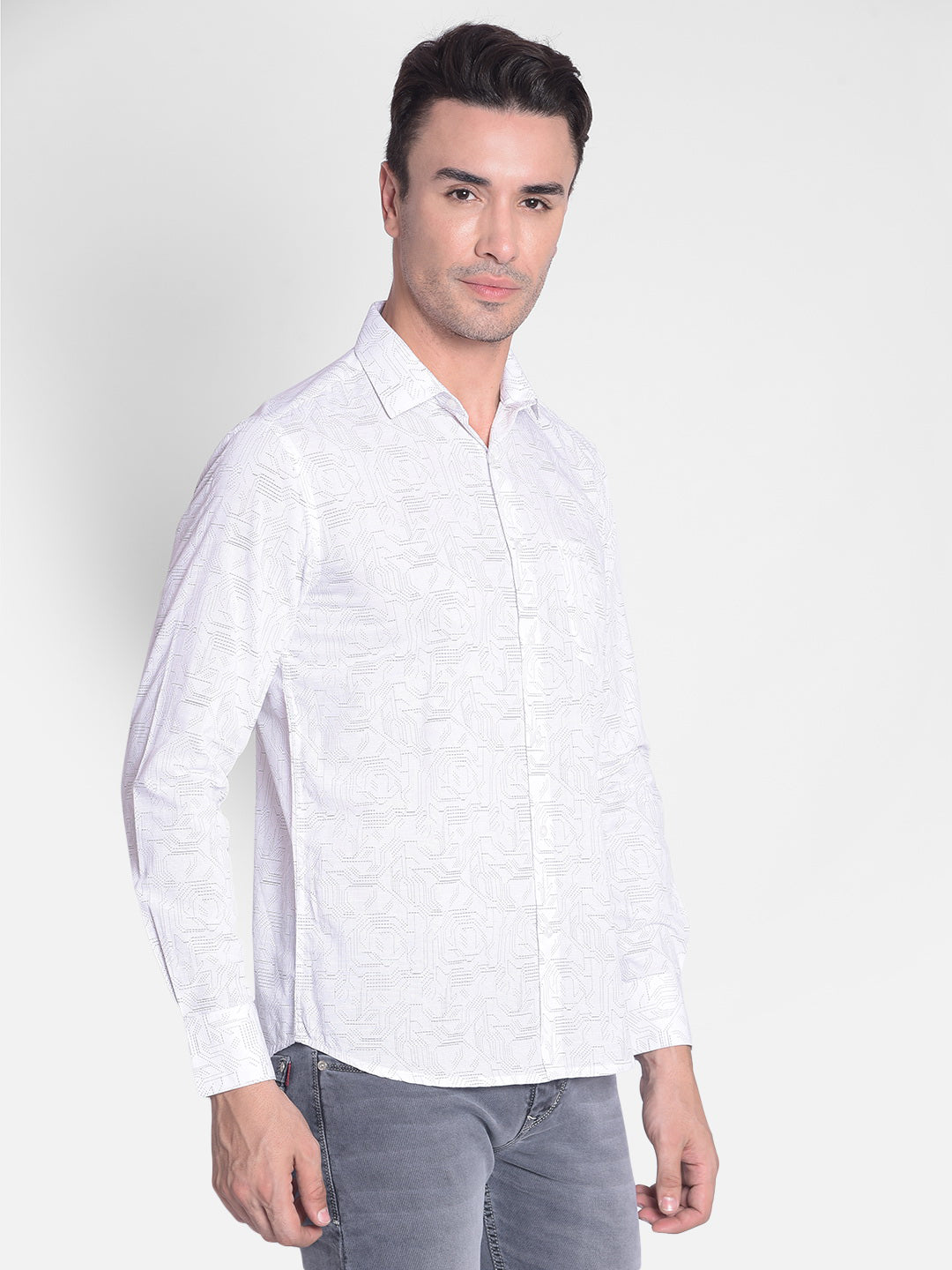 White Printed Shirt-Men shirts-Crimsoune Club