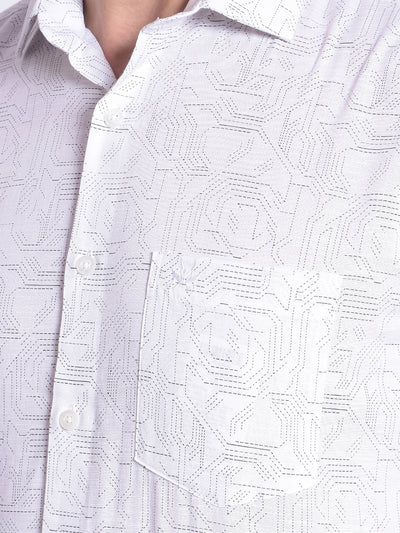 White Printed Shirt-Men shirts-Crimsoune Club