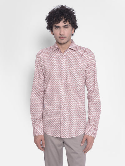 Pink Printed Shirt-Men Shirts-Crimsoune Club