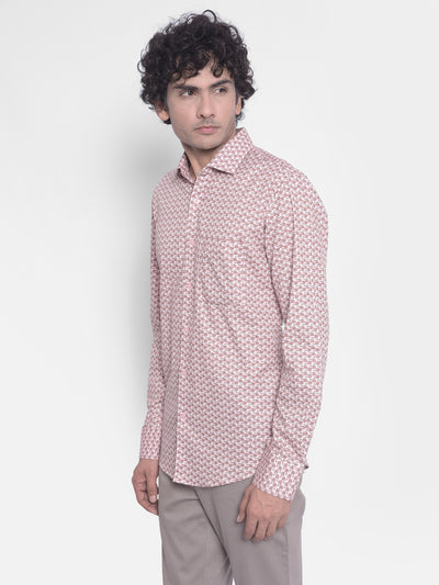 Pink Printed Shirt-Men Shirts-Crimsoune Club