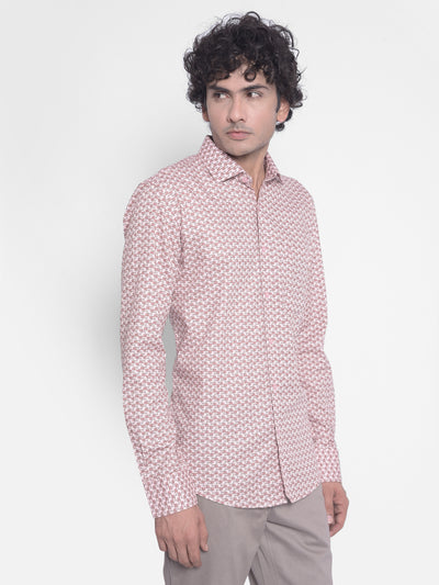 Pink Printed Shirt-Men Shirts-Crimsoune Club