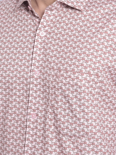 Pink Printed Shirt-Men Shirts-Crimsoune Club