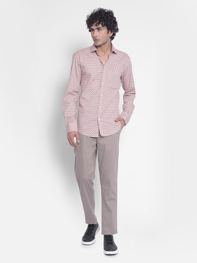 Pink Printed Shirt-Men Shirts-Crimsoune Club