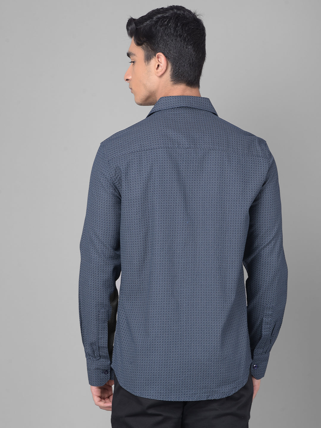 Navy Blue Printed Shirt-Men Shirts-Crimsoune Club