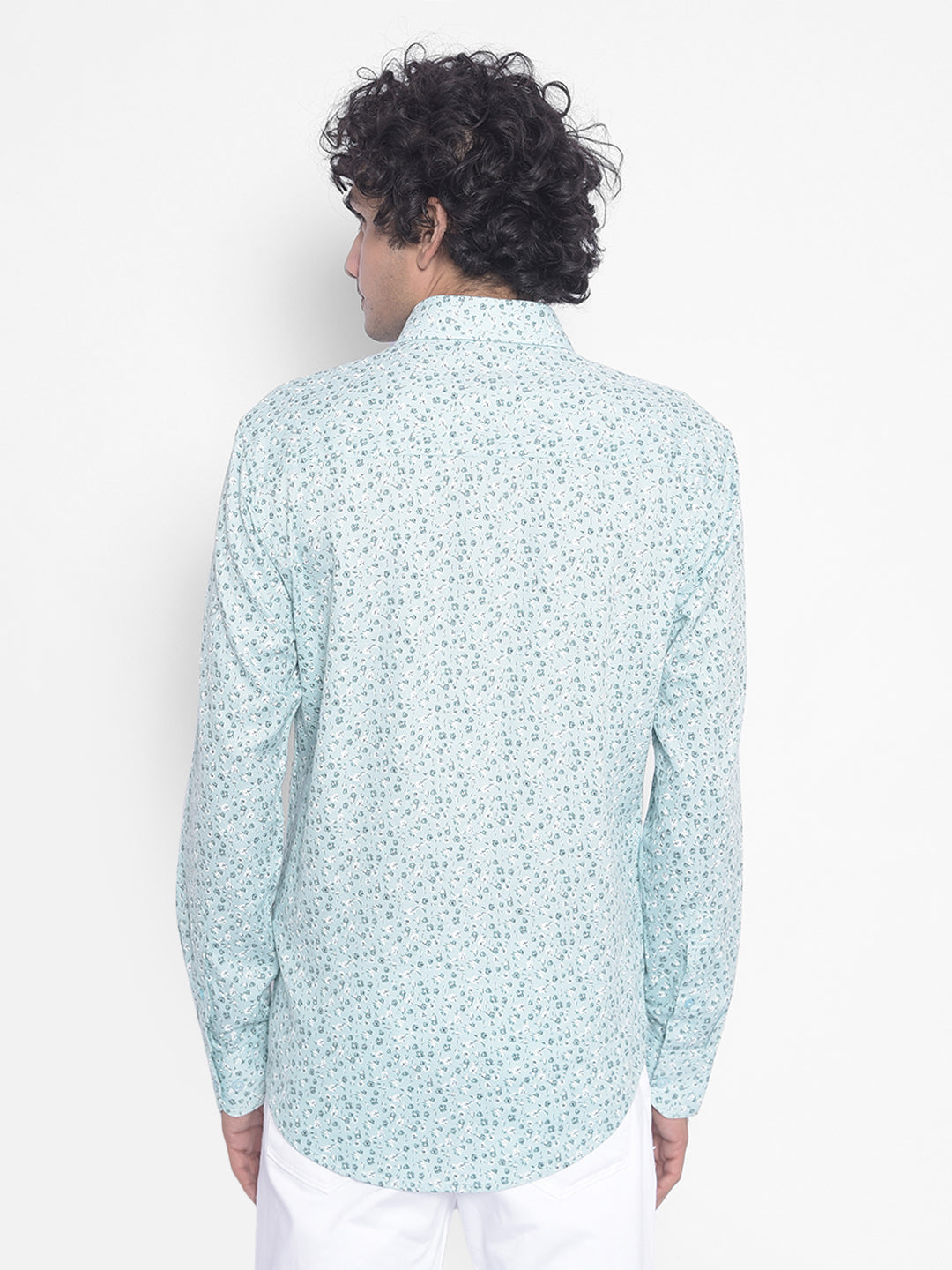 Green Floral Shirt-Men Shirts-Crimsoune Club