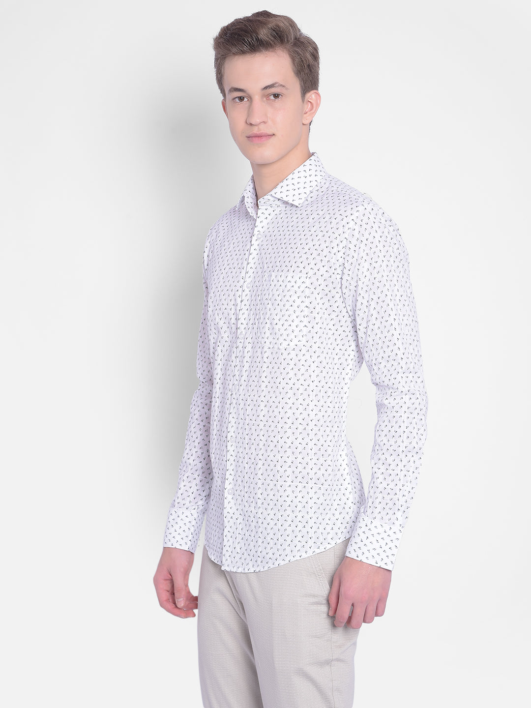 White Printed Shirt-Men Shirts-Crimsoune Club